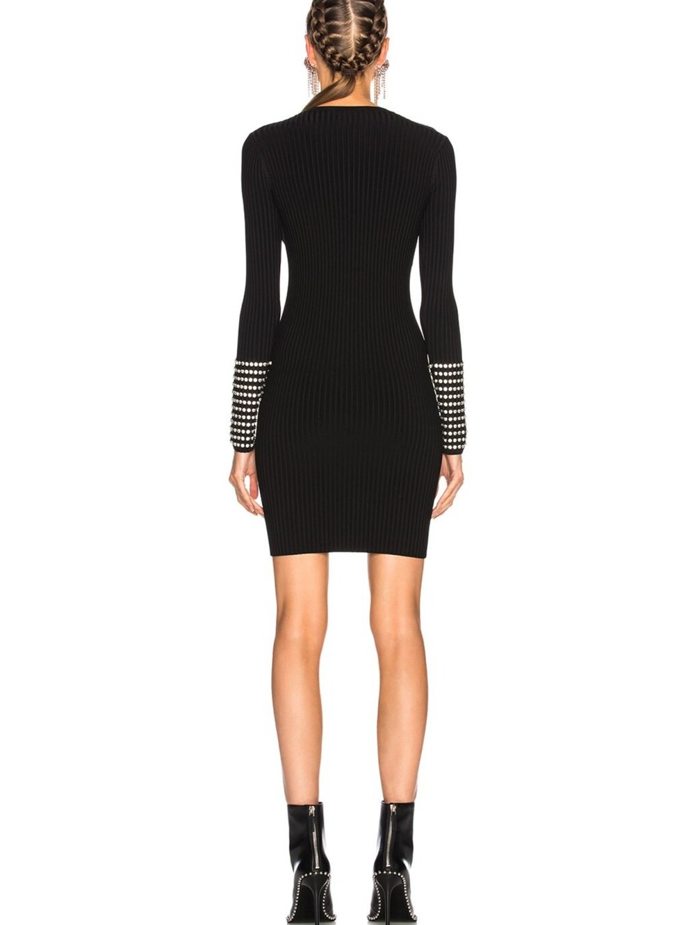 ALEXANDER WANG Long Sleeve Dress with Crystal Cuff Detail - Picture 2 of 10